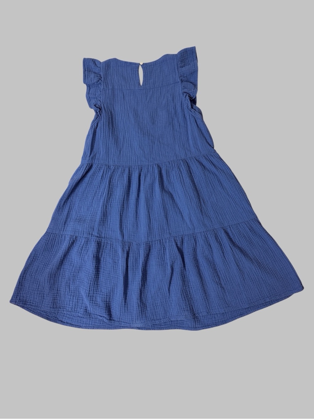 J. Crew Factory Blue Tiered Mini Gauze Dress - Picture 6 of 8